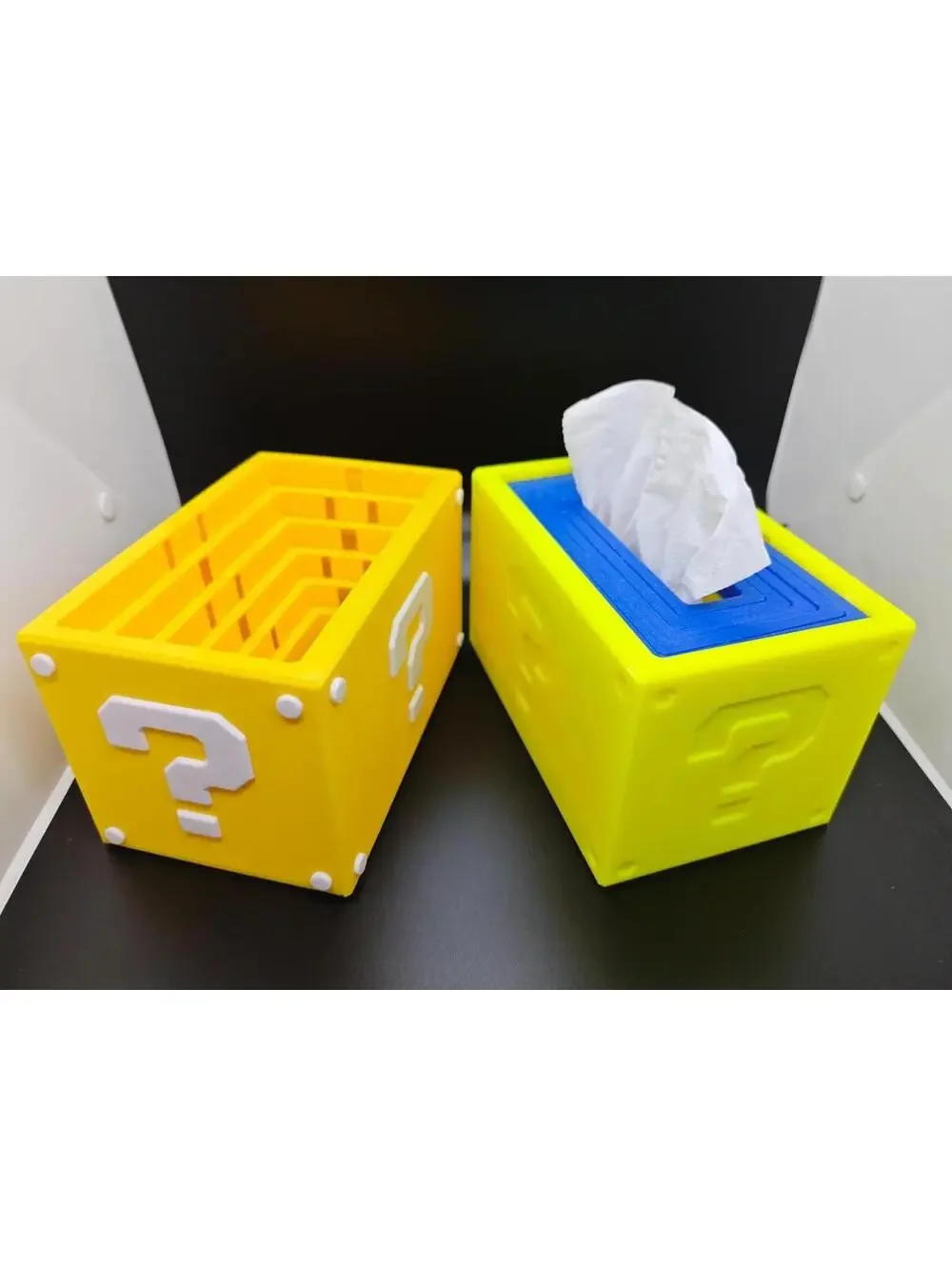 D Printed Question Block Style Tissue Box – Video Game Inspired Sunken Design